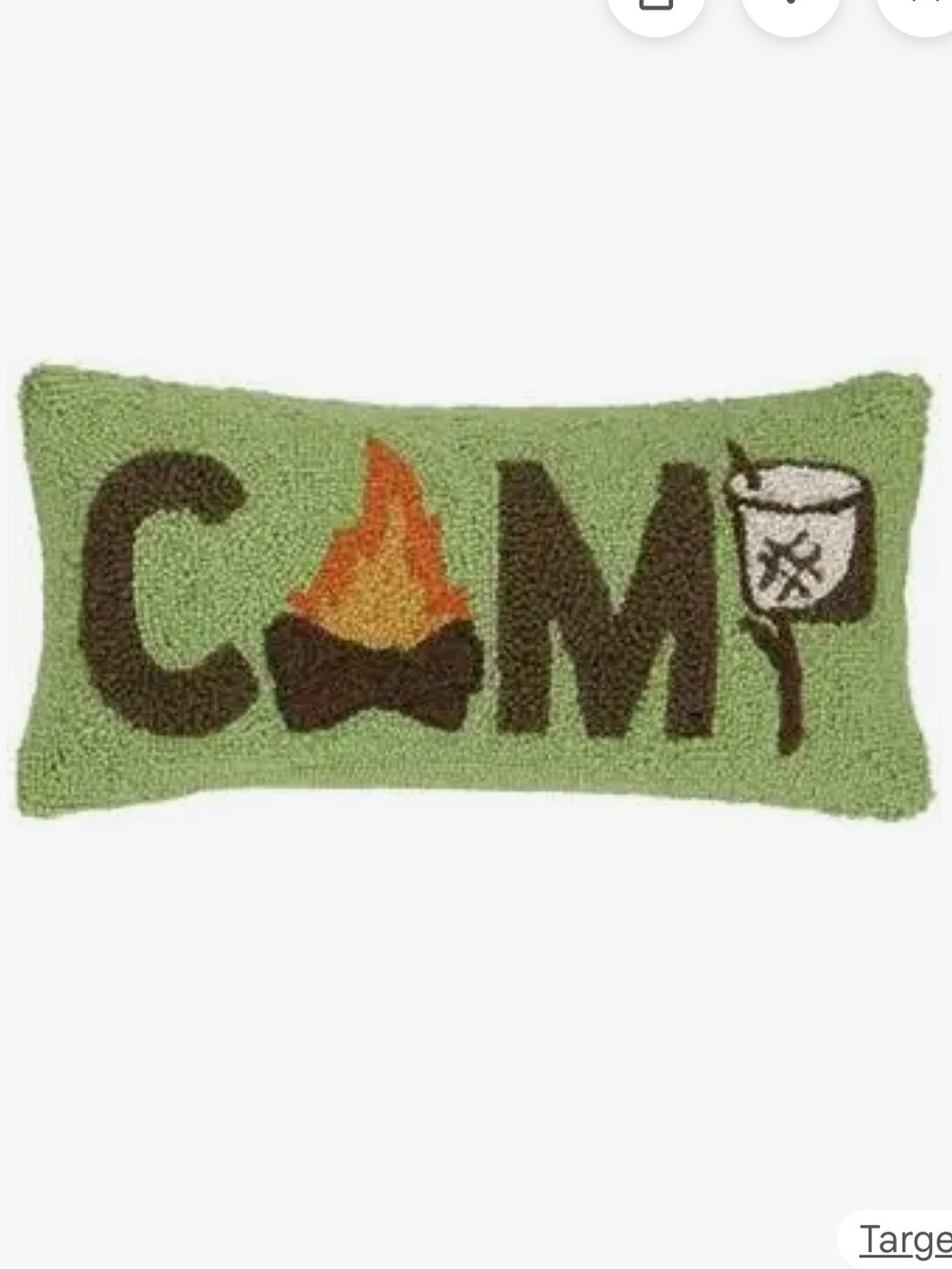 NWT Makers Collective CAMP Hooked Lumbar Pillow 9” x 18” - Picture 6 of 12